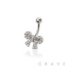 316L SURGICAL STEEL MULTI CZ RIBBON LACE NON DANGLE BELLY BUTTON NAVEL RING 